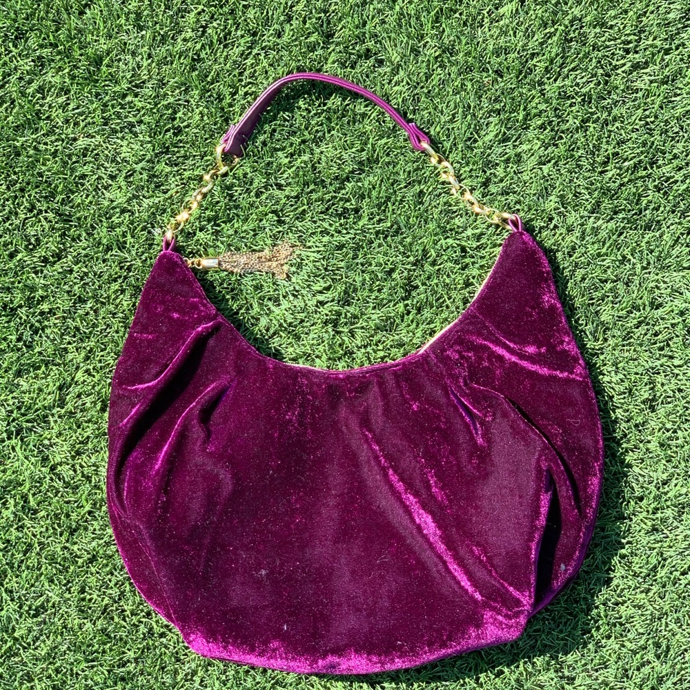 Purple Crushed Velvet Purse